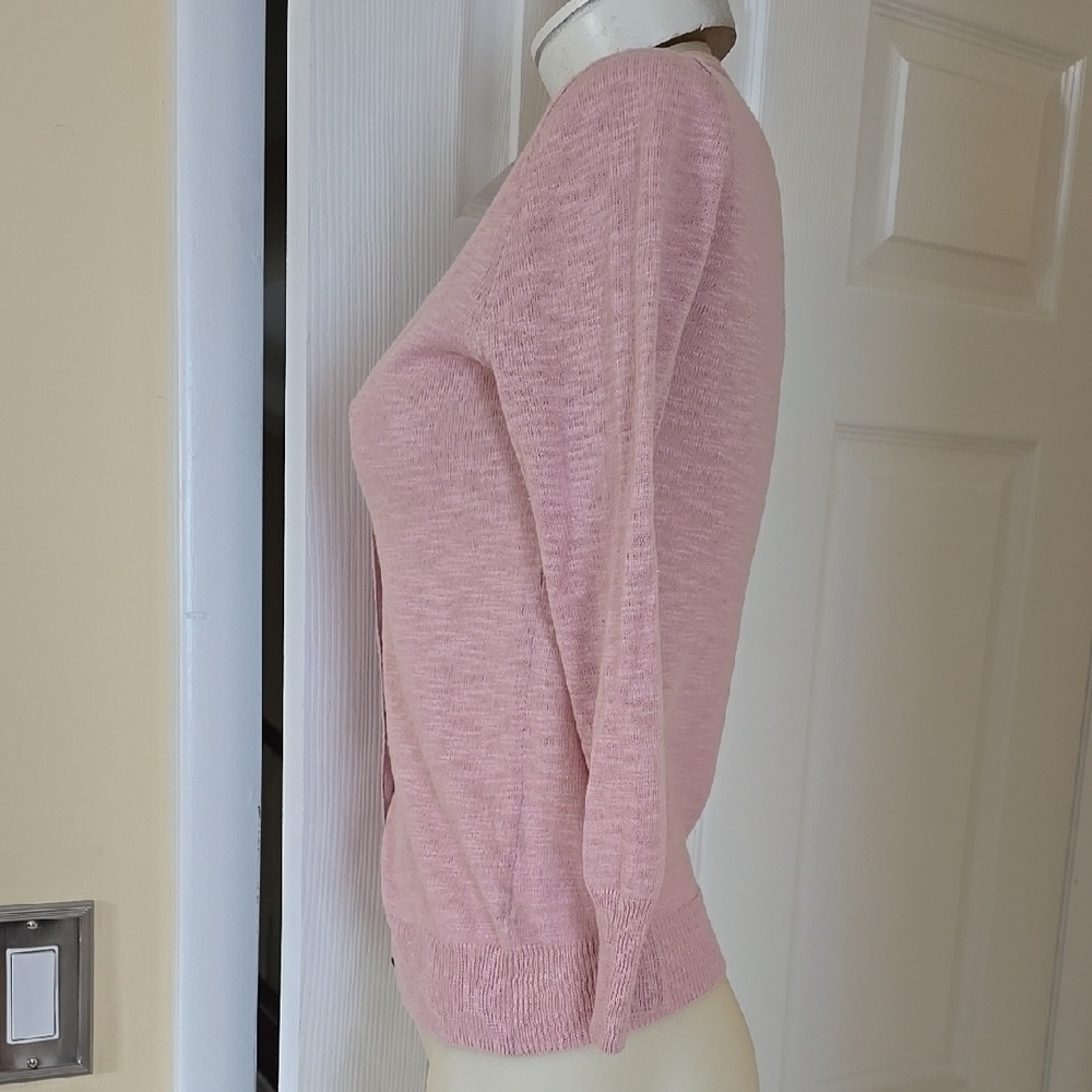 J Crew Pink Linen/Cotton Cardigan Sweater XS - Picture 2 of 8